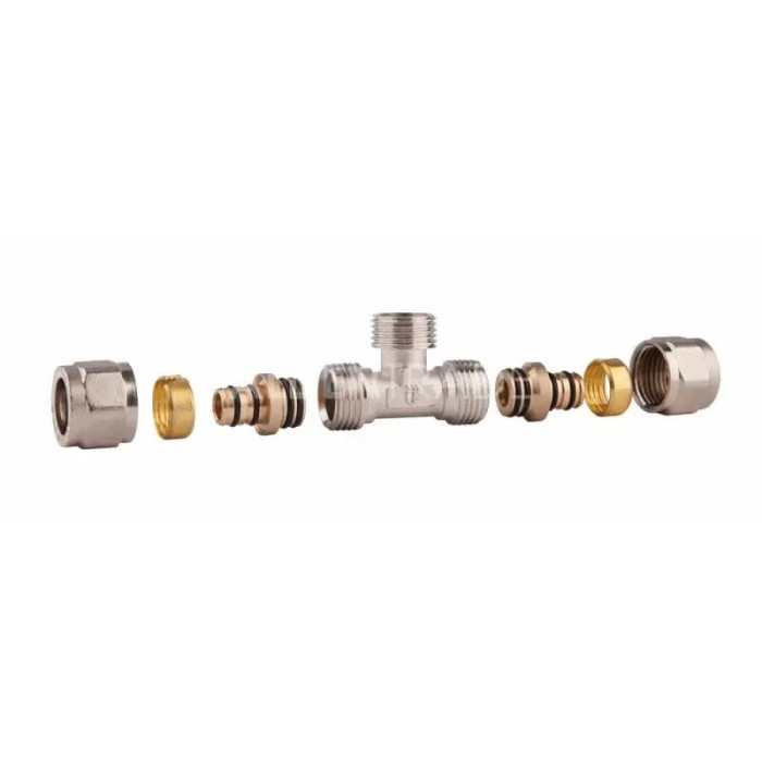 Тройник обжимной разборной 16х1/2"х16, наружная резьба SD Forte SD00022056