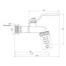 Кран поливочный 3/4 ручка из латуни SD Plus SD140W20