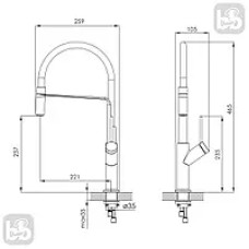 Змішувач для кухні IMPRESE Boa BS чорн. мат (f03401410BS)