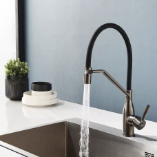 F4497-9 кухня одноваж. силікон. вилив лат. корп. гайка карт.90° Ø35 (Gungrey) {10}