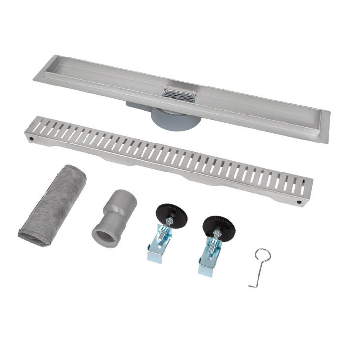 IT03-FT10/ 300 ITAL Душовий трап 300 мм поворот.360, комбін.затвор, Brushed nickel (блістер) {5/1}
