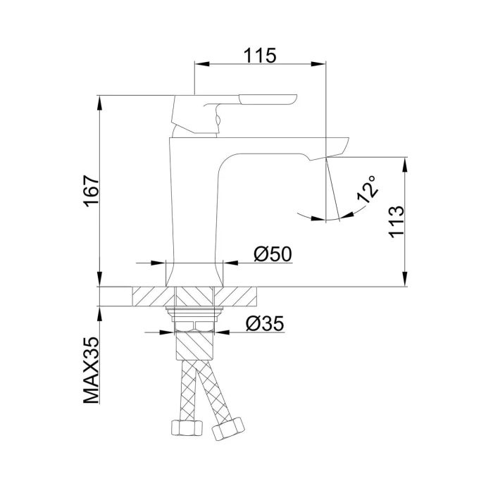Змішувач для умивальника Frap F1034, білий/хром