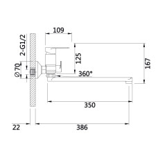 Смеситель для ванны д/г Q-TAP Aries d-35, хром