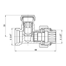 Кран буксовый SD Forte 3/4"х1/2" для радіатора нижній SF253W15