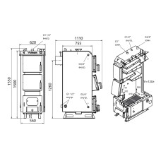Котел твердотопливный стальной Thermo Alliance Vulcan V 5.0 SF 35