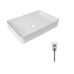 Комплект Qtap Tern: Раковина накладная прямоугольная 600x400x110 мм WHITE + Донный клапан PU02