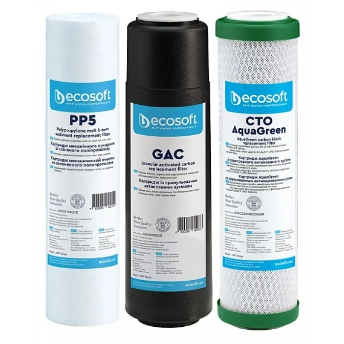 Комплект 3 картр. KUDH F1-3  ( хлор.) ECOSOFT (экономия воды)