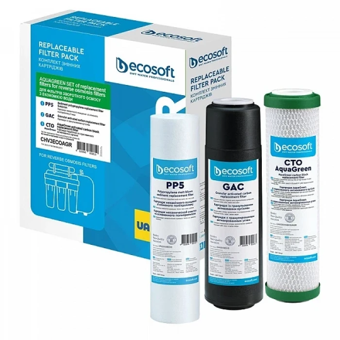 Комплект 3 картр. KUDH F1-3  ( хлор.) ECOSOFT (экономия воды)