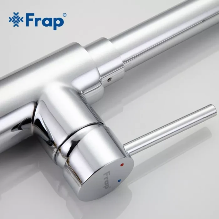 Змішувач для кухні Frap F6052 з висувним виливом, 2 режими, хром