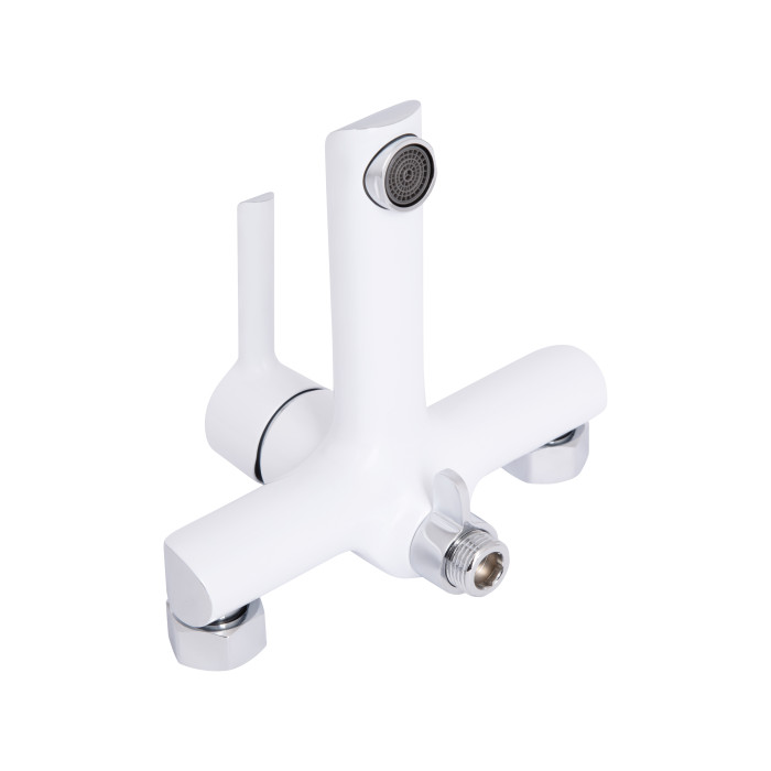 Смеситель для ванны Qtap Grand (c душевым гарнитуром) QTGRAWCR006 Chrome/White