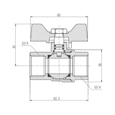 Кран шаровой SD Forte 3/4" ВР для газа (бабочка) SF602G20