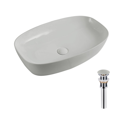 Раковина накладная Qtap Robin 500х380х140 мм, Stone grey, прямоугольная, с донным клапаном QT04116302SG
