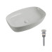Раковина накладная Qtap Robin 500х380х140 мм, Stone grey, прямоугольная, с донным клапаном QT04116302SG