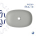 Раковина накладная Qtap Robin 500х380х140 мм, Stone grey, прямоугольная, с донным клапаном QT04116302SG