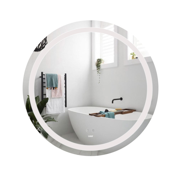 Зеркало Lidz Aria R800 с LED-подсветкой Touch, с антизапотеванием, с диммером, регулятор яркости LD78LR800