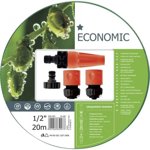 Набор поливочный ECONOMIC 1/2” 20м + набор фитингов BASIC
