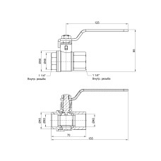 Кран шаровой SD Plus 1" 1/4 ВР для воды (рычаг) SD600W32