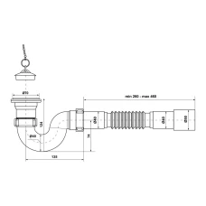 Сифон для душового піддону Kronoplast П-1055 1 1/2″, Ø40 x 40/50 (SV14000033)