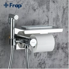 Гігієнічний душ Frap F7516 з паперотримачем та поличкою, хром
