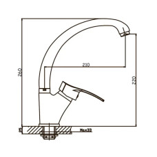 Змішувач для кухні бічний HAIBA FOCUS гайка
