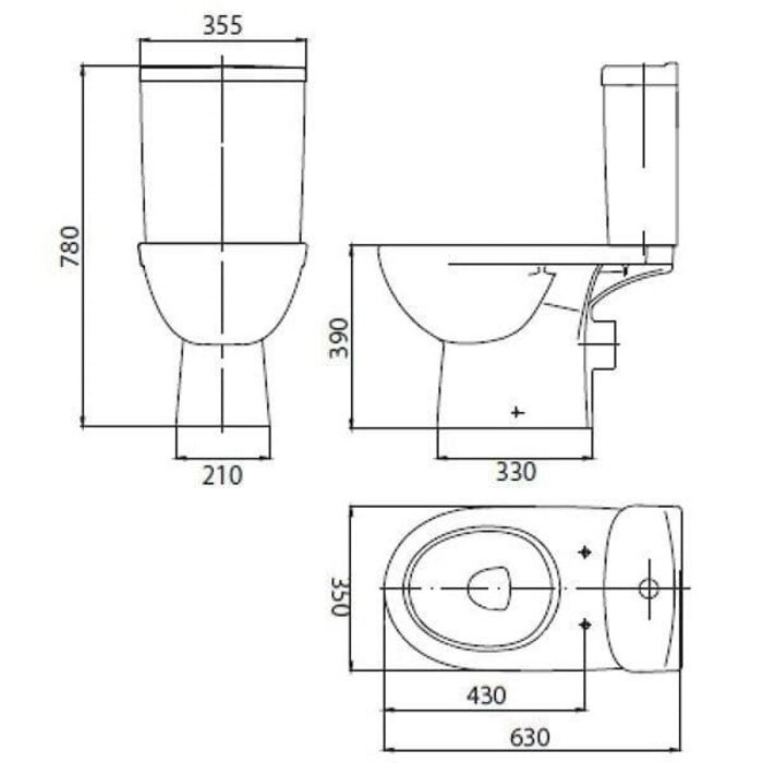 Унитаз-компакт Kolo FREJA 3/6 L8920401U с дюропластовым сиденьем, Soft close
