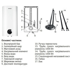 Бойлер MIXXUS FLAT WET 80л плоский білий мокрий тен