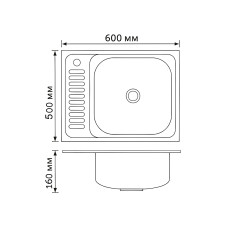 Кухонная мойка Brinex 6050-R 0,6 мм Satin (BRIN6050RSAT06)
