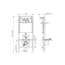 Комплект инсталляции KOLLER POOL Dune 1200SL+унитаз Orion Tornado3 slim soft-clous, кн.Orion Cosmo хром глянцевая