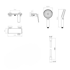 Комплект Qtap Slavonice Black Matt: Смеситель QTSLA266BLM45908 + Шланг QTHADPVCSQ160B + Лейка QTRUC125BLM45951