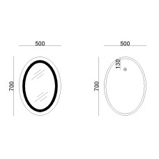 Дзеркало Lidz Vida 700х500 з LED-підсвічуванням Touch, з антизапітнінням, з диммером,з регулюванням яркости LD78LF5070