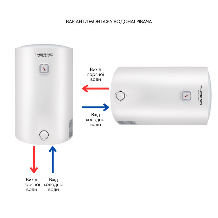 Бойлер электрический Thermo Alliance 100 л универсальный, мокрый ТЭН 1,5 кВт D100VH15Q3