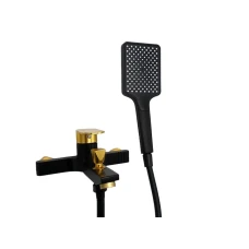 Змішувач для ванни короткий гусак MILLZ чорний-золото MRS-AL-F2(Black&Gold)