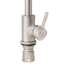 Змішувач для кухні LIDZ Aria d-35, U-подібний гусак на гайці, нержавіюча сталь