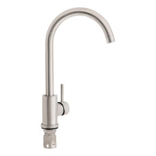 Змішувач для кухні LIDZ Aria d-35, U-подібний гусак на гайці, нержавіюча сталь