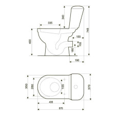 Унітаз-компакт Cersanit-Mito MERIDA  484 3/6 K03-036 з дюропластовим сидінням