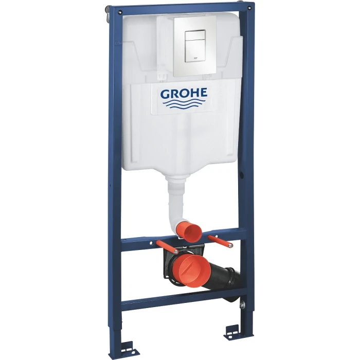 Інсталяція підвісного унітазу GROHE Rapid SL 3 в 1 кнопка Skate Cosmopolitan прямокутна біла, без прокладки 38772SH0