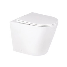 Унітаз підлоговий безобідковий, з сидінням Soft-close, білий Qtap Swan QT16223178W