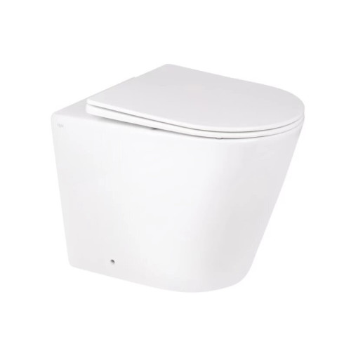Унітаз підлоговий безобідковий, з сидінням Soft-close, білий Qtap Swan QT16223178W