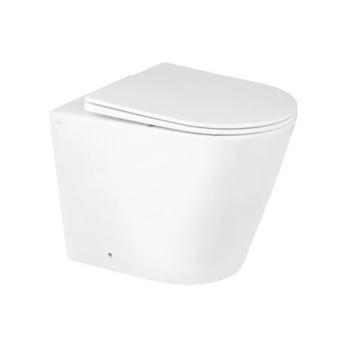 Унітаз підлоговий безобідковий, з сидінням Soft-close, білий Qtap Swan QT16223178W