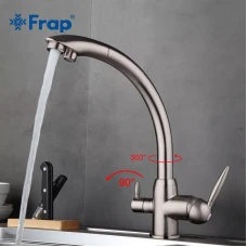 Змішувач для кухні на дві води Frap F4399-5, сатин