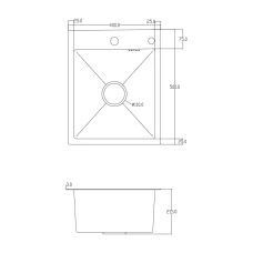 ID 4050 Мойка для кухни 400x500x215мм (3.0/0.8мм) SUS 304 сифон, дозатор, кошик Satin, {1/1}