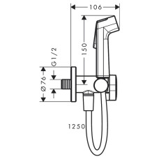 HANSGROHE S гигієнічний душ, зі шлангом 1,25 м і тримачем, колір полірованне золото