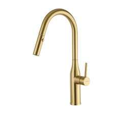 G4398-43 кухня одноваж. висувний  вилив лат. Ø35 (сатин золотий) {8}