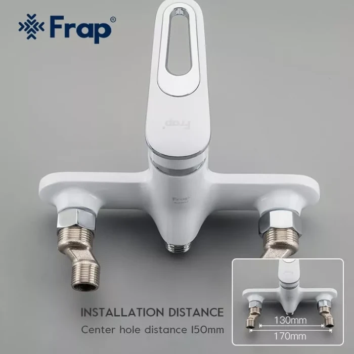 Змішувач для ванни Frap F2249, білий/хром