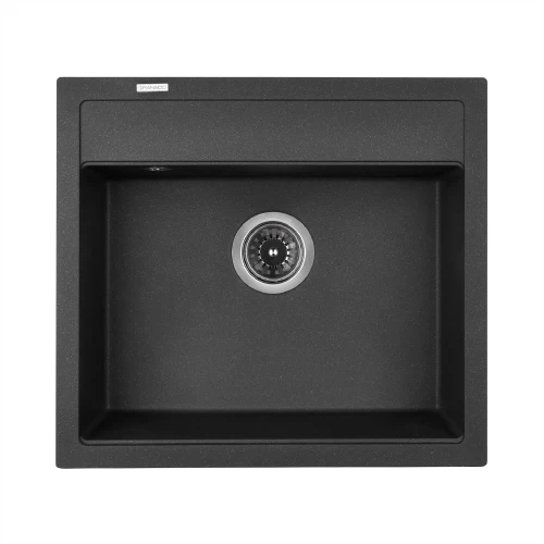Мойка GRANADO LERIDA 560x510x200 прямоуг. black shine + сифон