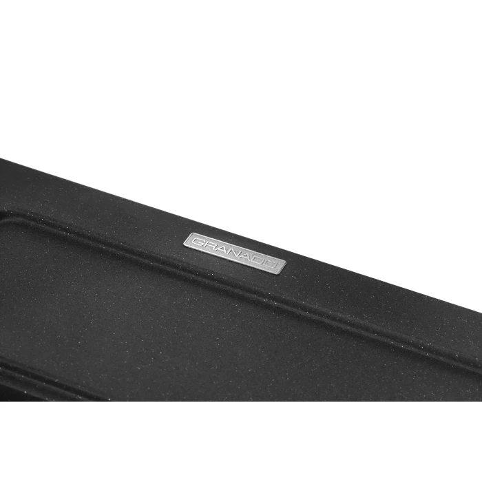 Мойка для кухни из искуственого камня Granado LERIDA 560x510x200 прямоугольная black shine + сифон