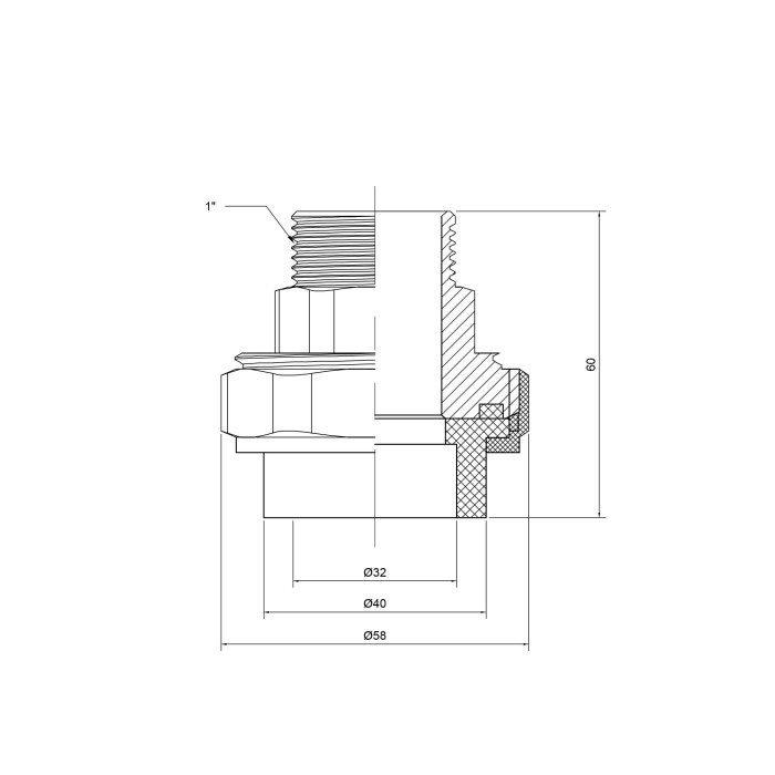 Американка из полипропилена Thermo Alliance 32х1" НР
