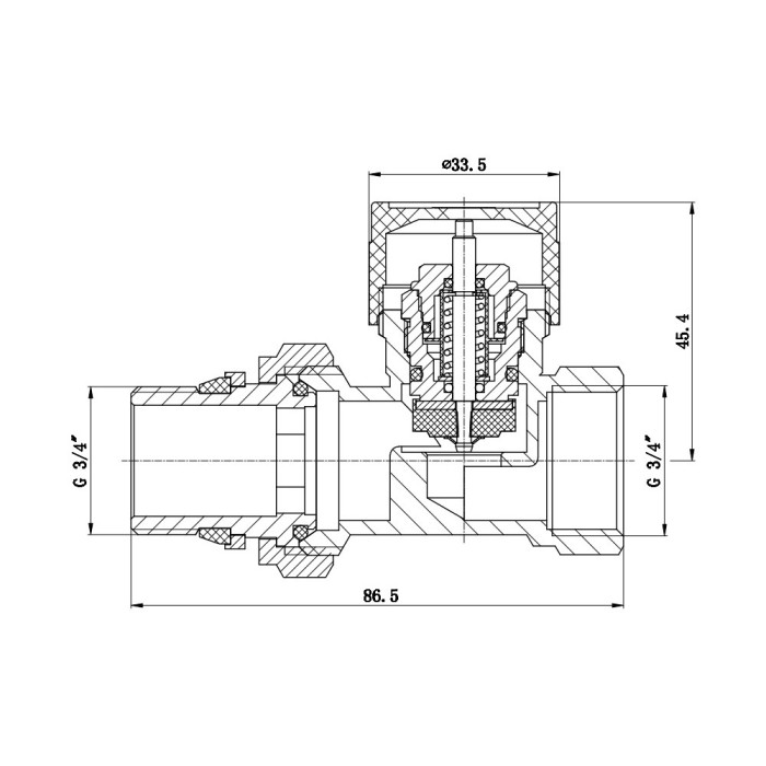 Клапан термостатический SD Forte 3/4" с антипротечкой для радиатора прямой SF239W20