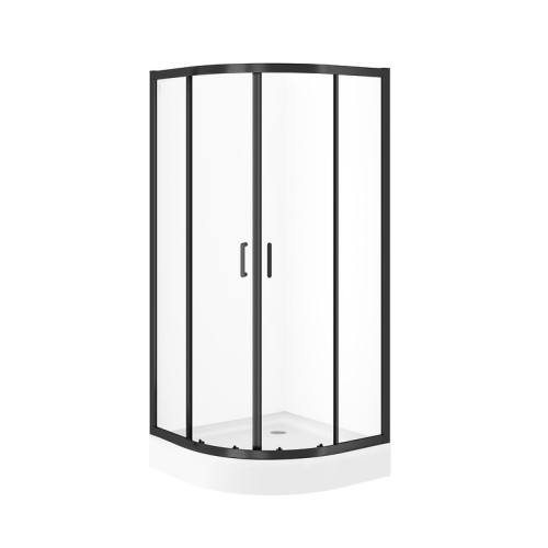 Душ. каб. полукр. CERSANIT ZIP 90х90х190 (без поддона), черн проф. стекло прозр