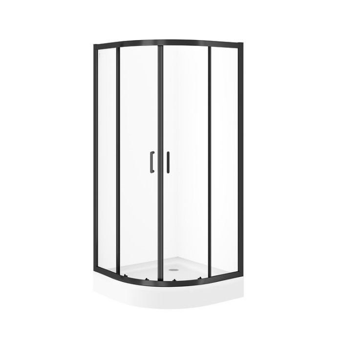 Душ. каб. полукр. CERSANIT ZIP 90х90х190 (без поддона), черн проф. стекло прозр